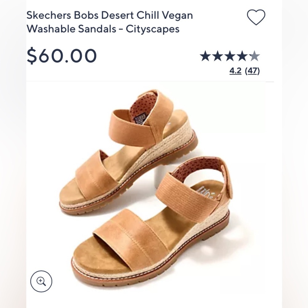 Sketchers Bob’s dessert Chill Vegan washable Cityscapes sandals chestnut tan 8.5 - Picture 6 of 6